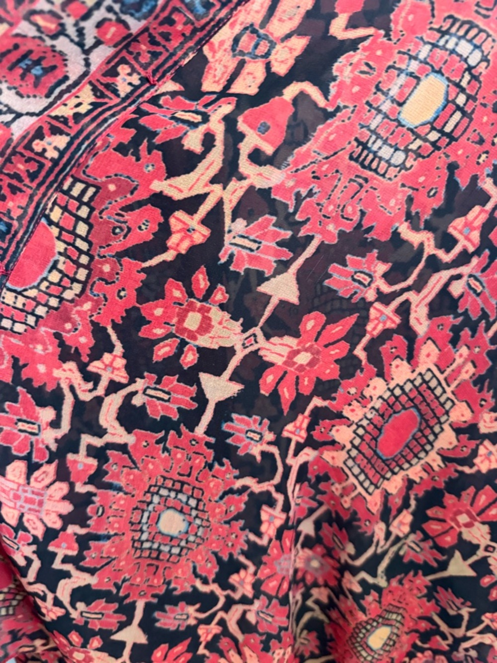 Soft Surroundings Red Paisley Sheer Kimono - Picture 8 of 9